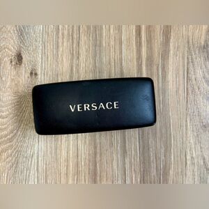 Versace Black Eyeglass / Sunglass Case with Gold Logo EUC